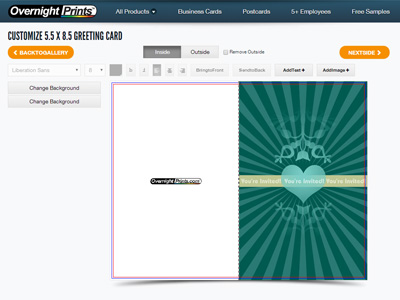 Example of greeting card designer