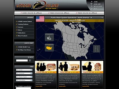 Example of website homepage